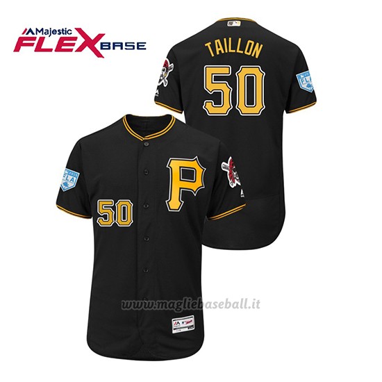 Maglia Baseball Uomo Pittsburgh Pirates Jameson Taillon 2019 Entrenamiento De Primavera Flex Base Nero